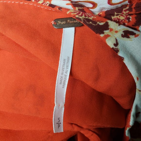 Free People Cream and Red Mini Dress with Lace-Up Detail - Picture 9 of 9